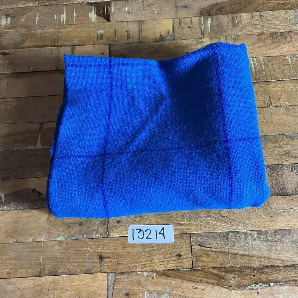 Faribo Small Wool Blanket Blue Windowpane Pattern 45x38